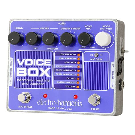 electro-harmonix voice box power supply|vocal harmony machine.